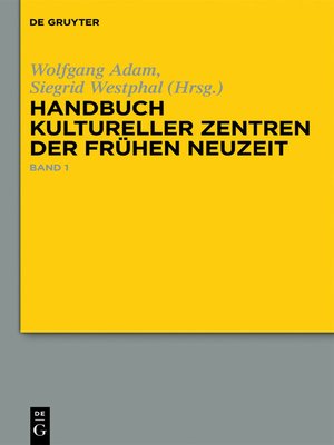 cover image of Handbuch kultureller Zentren der Frühen Neuzeit